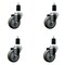 Service Caster 3.5'' SS Gray Poly Wheel Swivel 1-1/2'' Expanding Stem Caster Set, 4PK SCC-SSEX20S3514-PPUB-112-4 - alternate 1